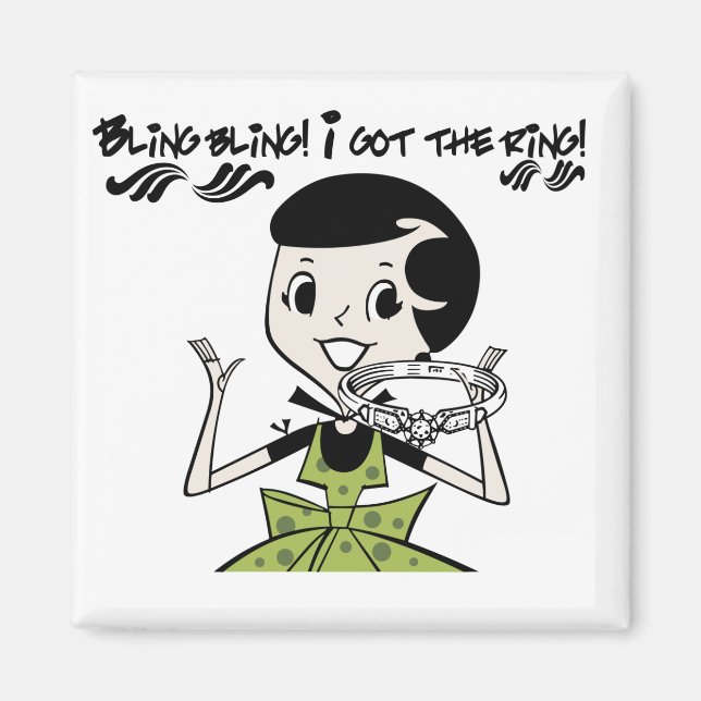 Retro Bling Ring Tshirts and Gifts Magnet (Front)