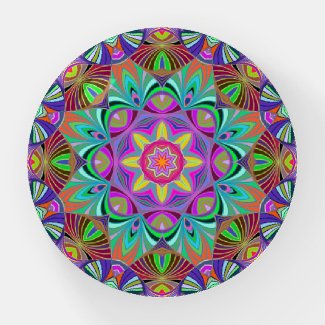 Retro Bliss Kaleidoscope Mandala Paperweight