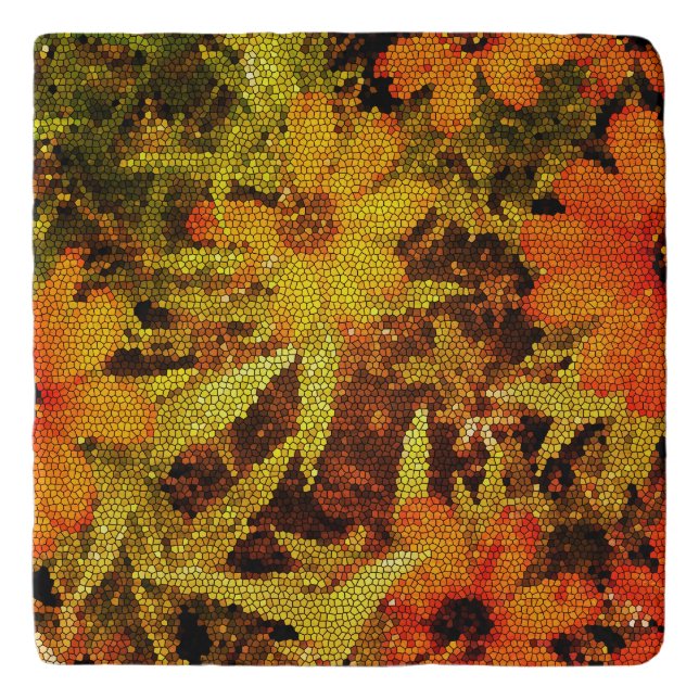 Retro Block Flower Trivet (Front)