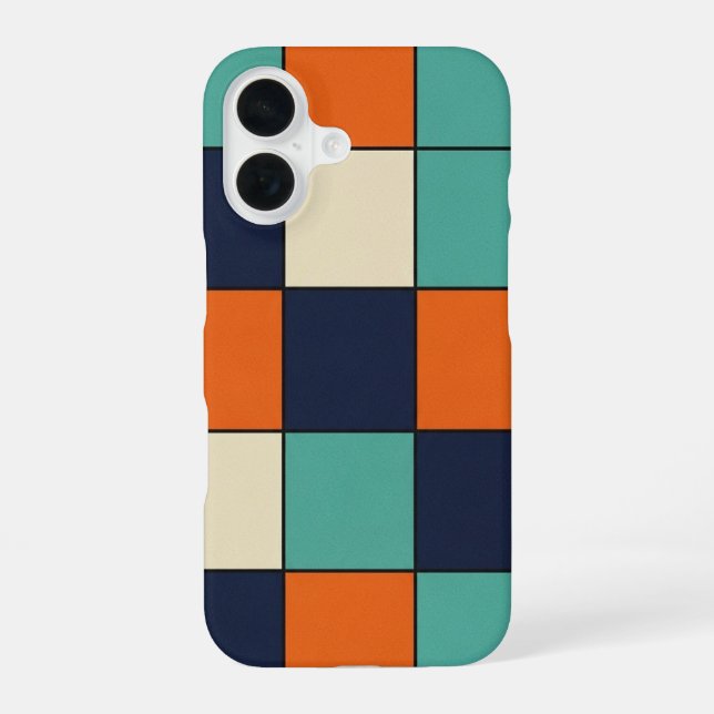 Retro Block Grid iPhone Case (Back)
