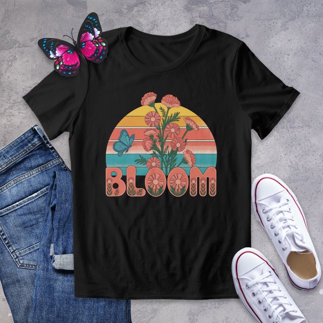 Retro Bloom Butterfly and Wildflowers Shirt (Creator Uploaded)