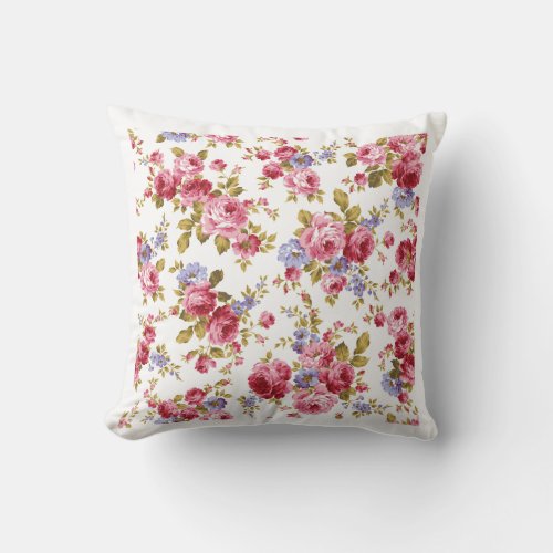 Retro Blossom Accent Throw Pillow