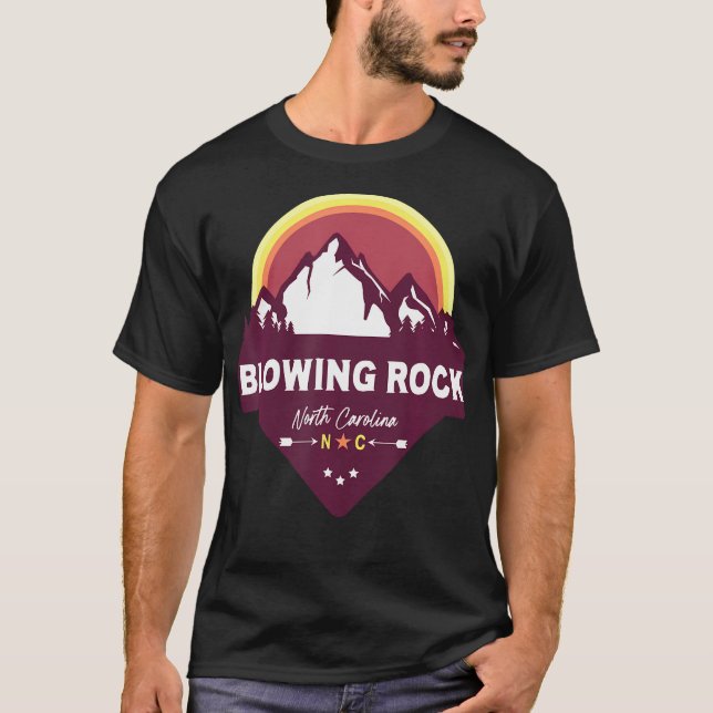 Retro Blowing Rock North Carolina Nc Blue Ridge T-Shirt (Front)