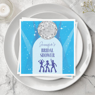 Retro Blue 70s Disco Dancing Queen Bridal Shower Napkins