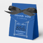 Retro Blue 85th birthday Party Favor Box