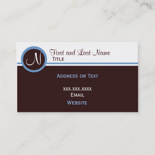 Retro Blue and Brown Business Card