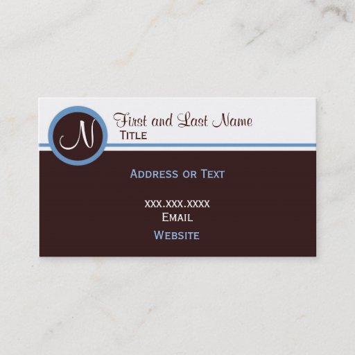Customizable Retro Blue and Brown Business Card