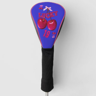 Retro Blue and Cherry Pop Bold Golf Head Cover