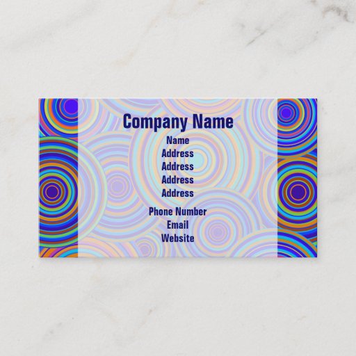 Customizable Retro Blue and Orange Circles Pattern Business Card Template