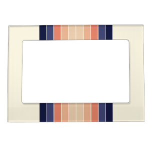 Retro Blue and Peach "Surfboard" Striped Magnetic Frame
