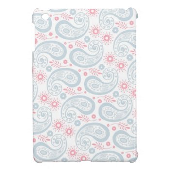 Retro Blue And Pink Paisley Pattern Ipad Mini Cover by heartlockedcases at Zazzle