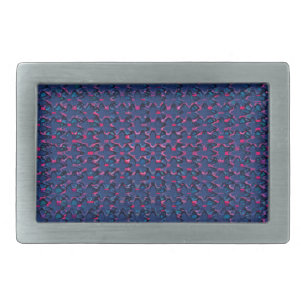 Retro blue and pink pattern belt buckle