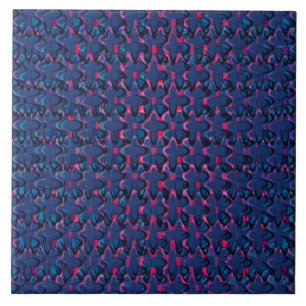 Retro blue and pink pattern ceramic tile