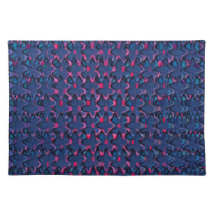 Retro blue and pink pattern cloth placemat