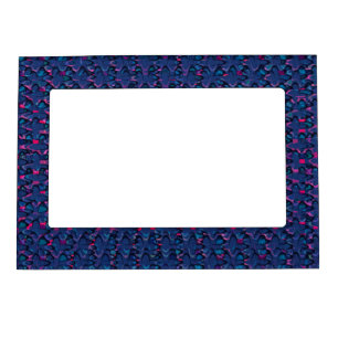 Retro blue and pink pattern magnetic frame