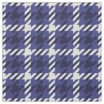 Retro blue and white houndstooth plaid pattern fabric