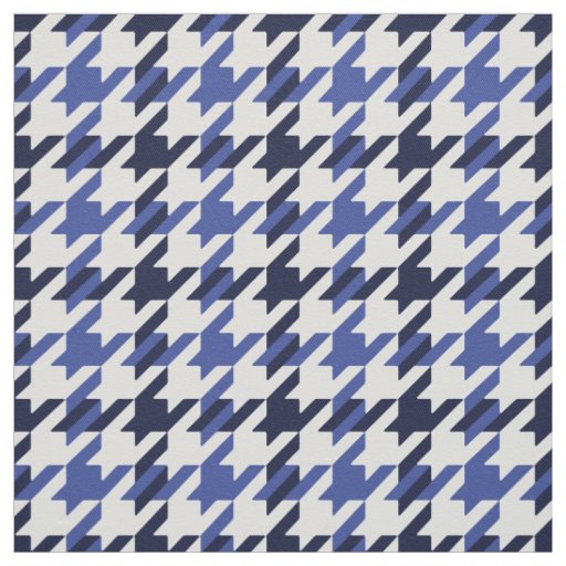 Retro blue and white houndstooth plaid pattern fabric