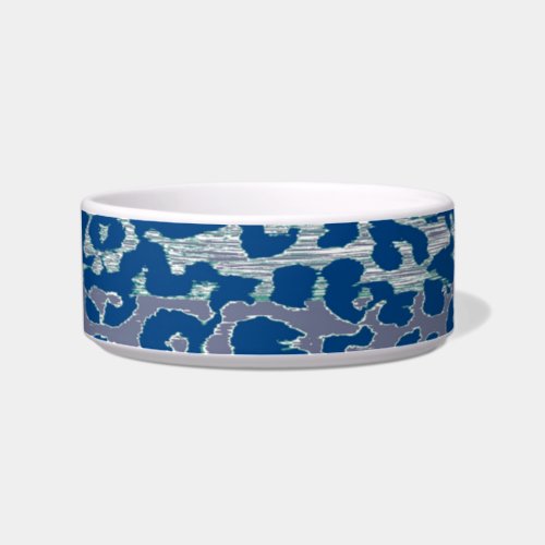 Retro blue animal print texture of leopard bowl