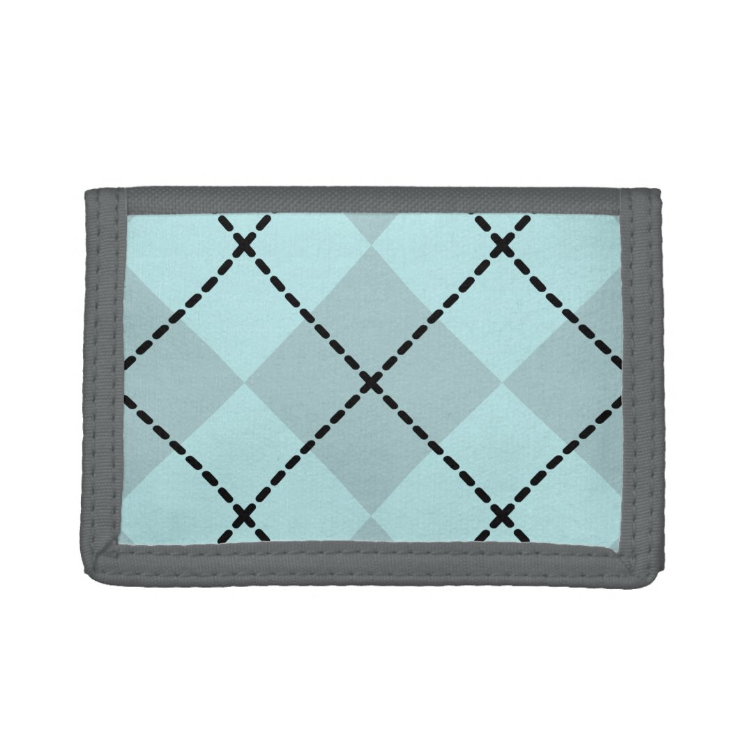 Retro Blue Argyle Wallet Gift (Front)