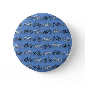 Retro Blue Bicycle Pattern Pinback Button