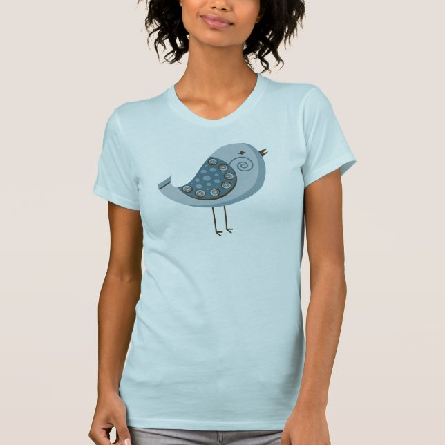 Retro Blue Bird T-Shirt (Front)