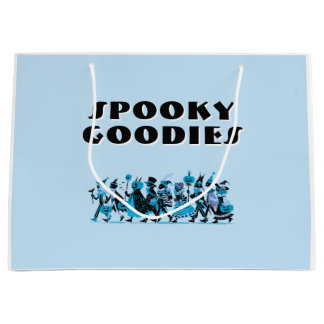Retro Blue＆Blue Spooky Goodies Halloween Large Gift Bag