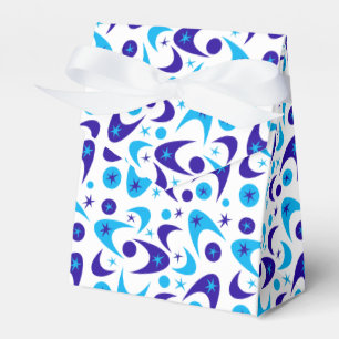 Retro Blue Boomerangs Favor Boxes