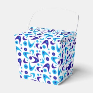Retro Blue Boomerangs Favor Boxes
