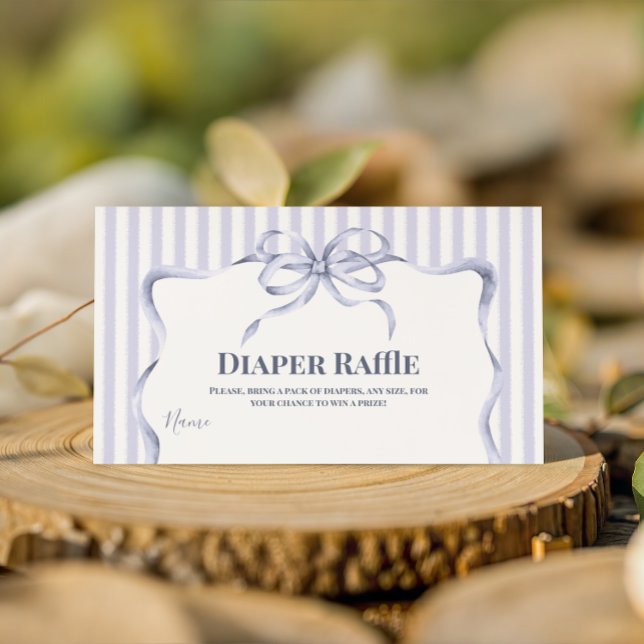 Retro Blue Bow Cafe Bebe Boy Coffee Baby Shower Enclosure Card (Creator Uploaded)