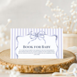 Retro Blue Bow Cafe Bebe Boy Coffee Baby Shower Enclosure Card