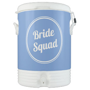 Retro Blue Bride Squad Beverage Cooler