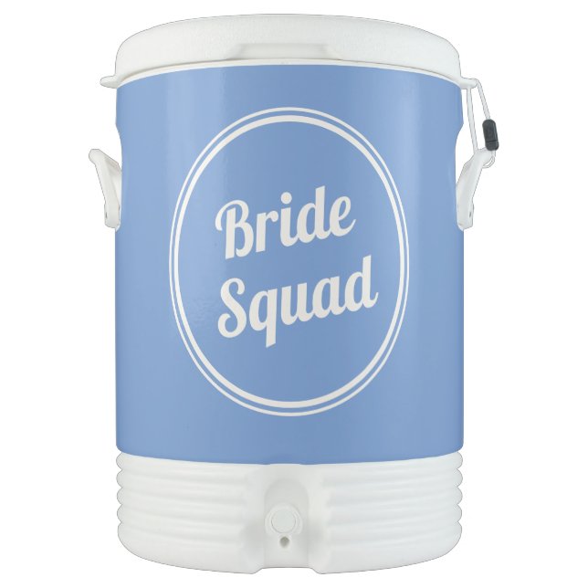 Retro Blue Bride Squad Beverage Cooler (Front)