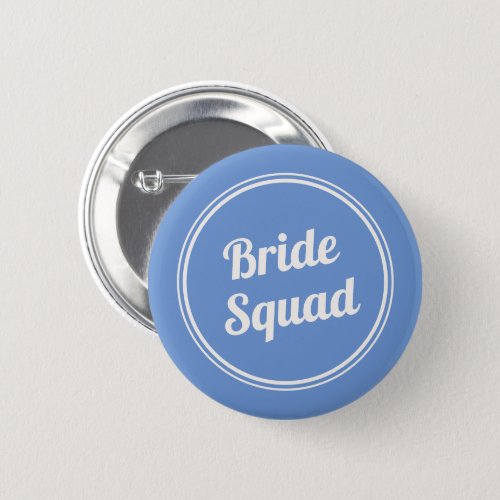 Retro Blue Brides Squad Bridesmaid Button