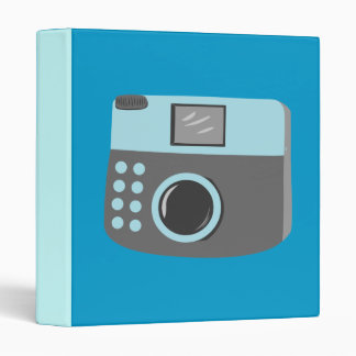 Retro Blue Camera 3 Ring Binder