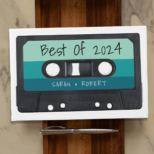Retro Blue Cassette Tape Best of Wedding Favor Guest Book