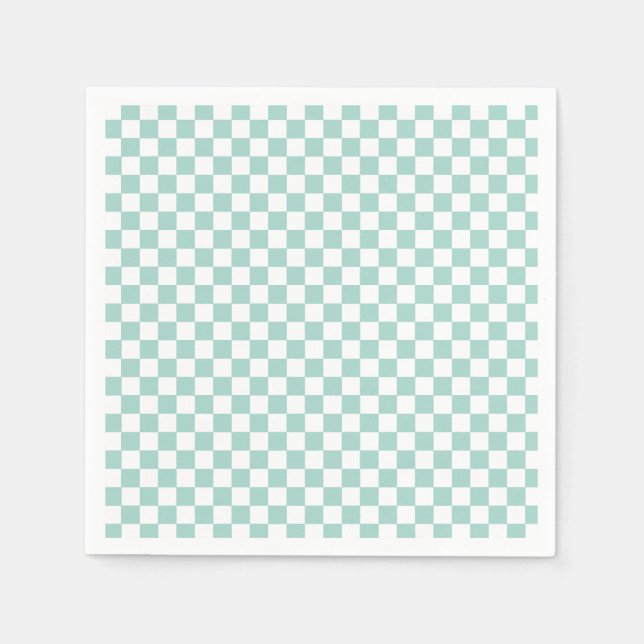 Retro blue check Skateboard two rad 2nd Birthday Napkins (Front)