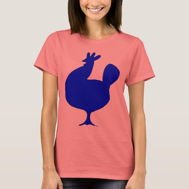 Retro Blue Chicken T-Shirt (Front)