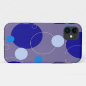 Retro Blue Circles & Ovals Royal Periwinkle Aqua Case-Mate iPhone Case (Back (Horizontal))