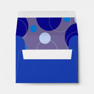 Retro Blue Circles & Ovals Royal Thank You Envelope
