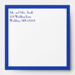 Retro Blue Circles & Ovals Royal Wedding Envelope