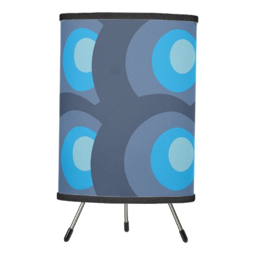 Retro Blue Circles Tripod Lamp