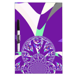 Retro Blue Cyan Kaleidoscope Art Print Dry-Erase Board