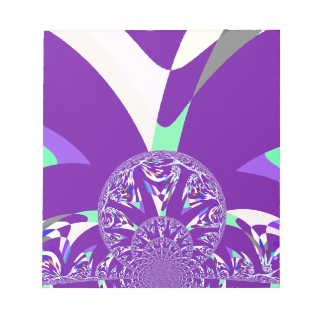 Retro Blue Cyan Kaleidoscope Art Print Notepad (Front)