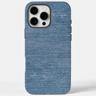 Retro Blue Denim Jeans Texture iPhone 16 Pro Max Case