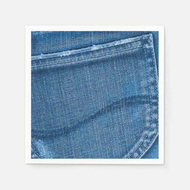 Retro Blue Denim Texture Napkins (Front)