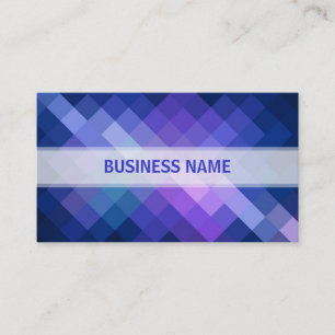 Retro Blue Diamond Pattern Business Card