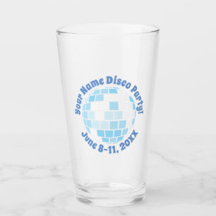 Retro Blue Disco Ball PERSONALIZED Glass