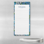Retro Blue Floral Pattern Checkbox Grocery List Magnetic Notepad<br><div class="desc">Floral magnetic grocery shopping list notepad with handy checkboxes. Blue magnetic shopping list featuring a retro floral pattern with blue and white flowers. Add your initial in pale blue and last name in dark blue. Monogrammed floral magnetic notepad for the kitchen!</div>