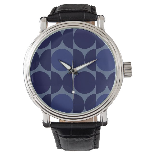 Retro Blue Geometric Watch (Front)