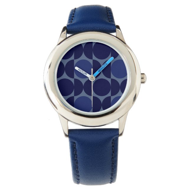 Retro Blue Geometric Watch (Front)